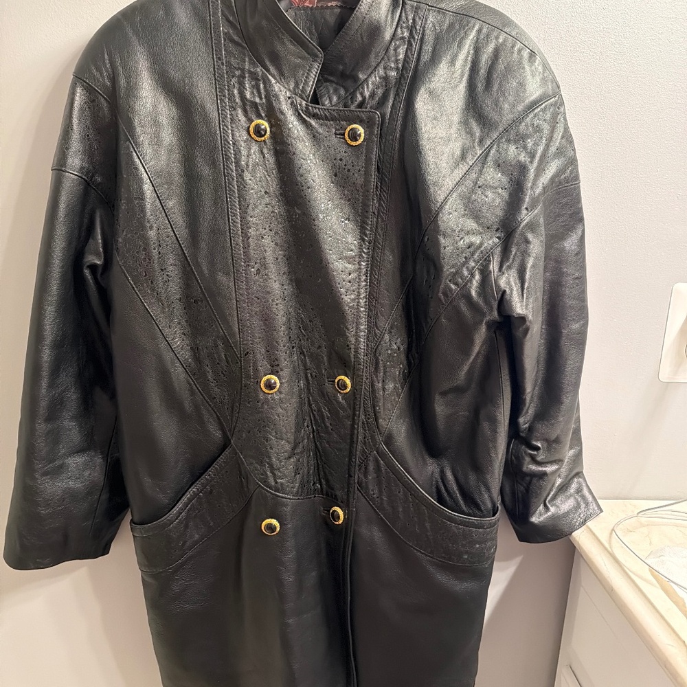 Genuine leather women’s jacket coat Raja size M-L Vintage